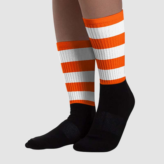 Orange Milk DopeSkill Sublimated Socks Horizontal Stripes Graphic