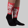 Fire Red “Black Tongue” 5s DopeSkill Sublimated Sock Hustle Graphic