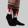 Black Cement 3s DopeSkill Sublimated Sock FIRE Graphic