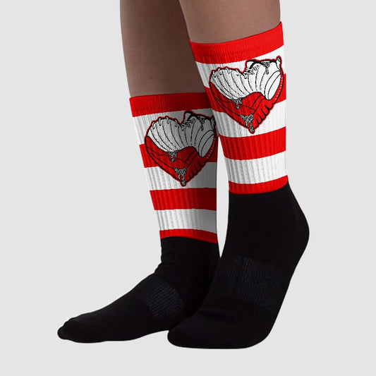 Cherry 12s DopeSkill Sublimated Socks Horizontal Stripes Graphic