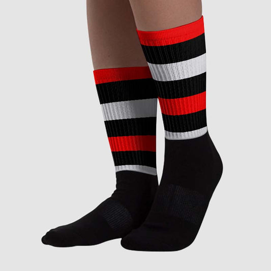 Black Cement 2s DopeSkill Sublimated Socks Horizontal Stripes Graphic