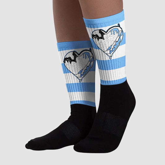 Powder Blue 9s DopeSkill Sublimated Socks Horizontal Stripes Graphic