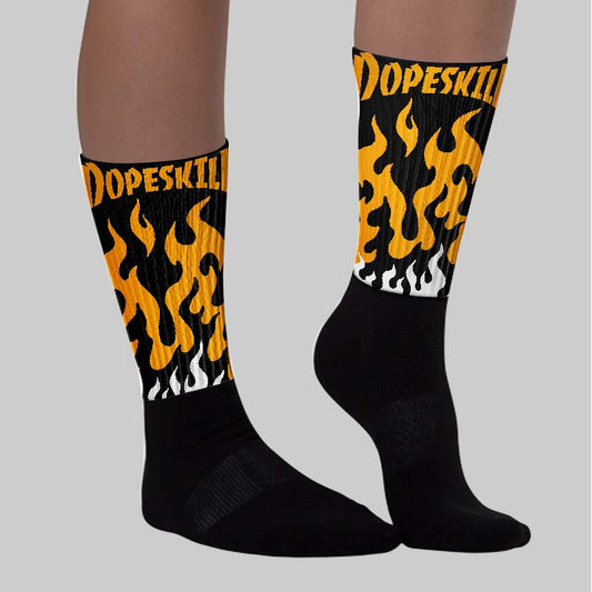 Black Taxi 12s Sublimated Socks FIRE Graphic