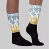 Blue Grey 13s DopeSkill Sublimated Socks FIRE Graphic