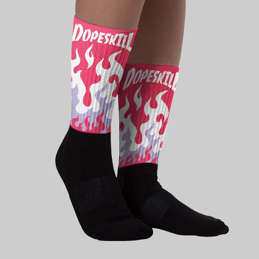 Peanut Butter Jelly 5s DopeSkill Sublimated Sock FIRE Graphic