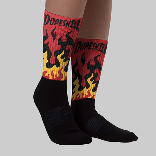 Golf “Last Shot” 14s DopeSkill Sublimated Sock FIRE Graphic