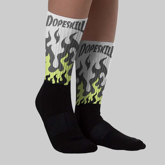 Light Lemon Twist 4s DopeSkill Sublimated Sock FIRE Graphic