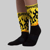 Black Tour Yellow AJ 4 Thunder DopeSkill Sublimated Socks FIRE Graphic