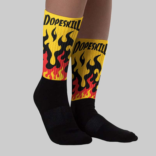 Yellow Collection DopeSkill Sublimated Socks FIRE Graphic