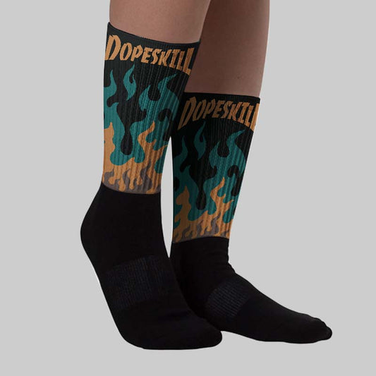 Samba Leopard Pack Collegiate Green DopeSkill Sublimated Sock FIRE Graphic