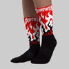 Red Cement 4S DopeSkill Sublimated Socks FIRE Graphic