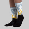 Blue Grey 13s DopeSkill Sublimated Socks FIRE Graphic