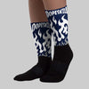 Midnight Navy 3s DopeSkill Sublimated Socks FIRE Graphic