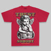 Red Oversize Print Trust Nobody DopeSkill Graphic Premium T-shirt Streetwear - Red