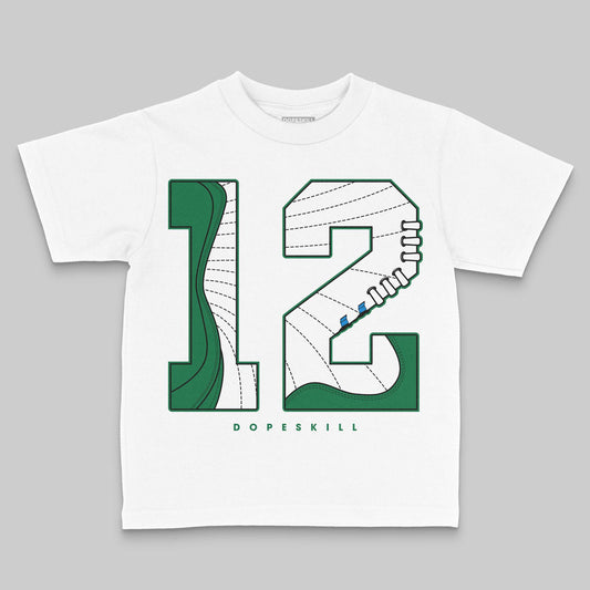 Jordan 12 Retro "Bucks" DopeSkill Toddler Kids T-shirt No.12 Graphic Streetwear - White