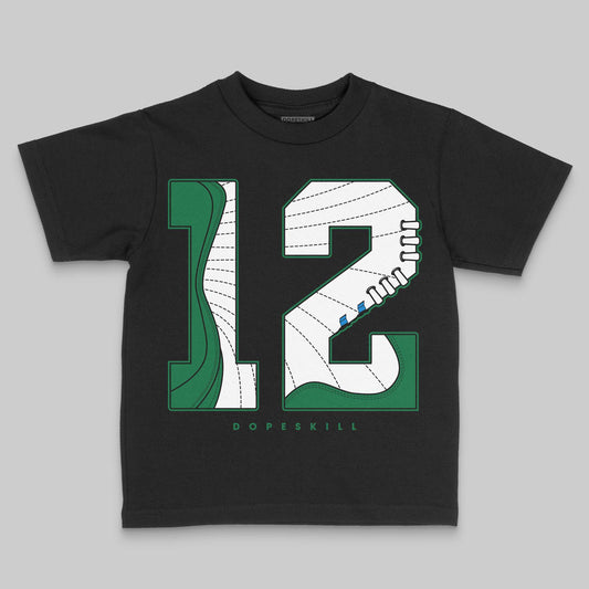 Jordan 12 Retro "Bucks" DopeSkill Toddler Kids T-shirt No.12 Graphic Streetwear - Black