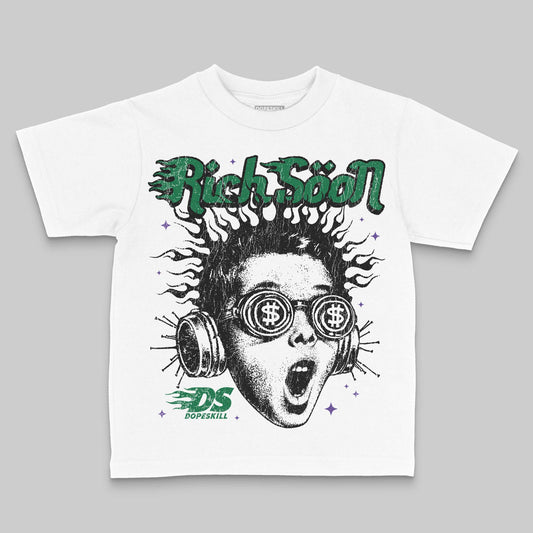 Jordan 12 Retro "Bucks" DopeSkill Toddler Kids T-shirt Rich Soon Graphic Streetwear - White 