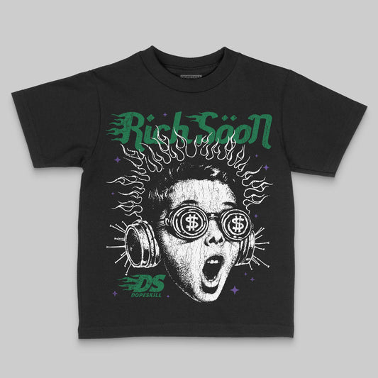Jordan 12 Retro "Bucks" DopeSkill Toddler Kids T-shirt Rich Soon Graphic Streetwear - Black