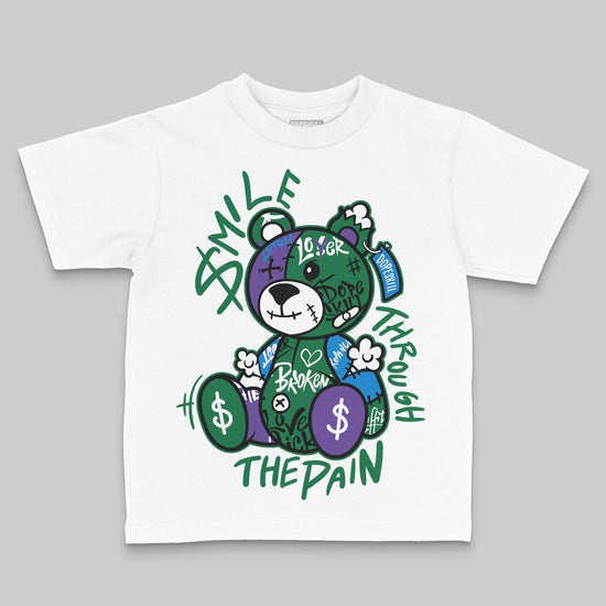 Jordan 12 Retro "Bucks" DopeSkill Toddler Kids T-shirt Smile Through The Pain Graphic Streetwear - White 