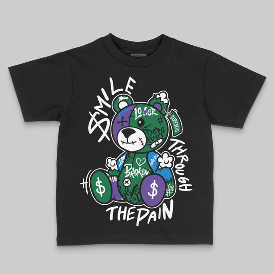 Jordan 12 Retro "Bucks" DopeSkill Toddler Kids T-shirt Smile Through The Pain Graphic Streetwear - Black