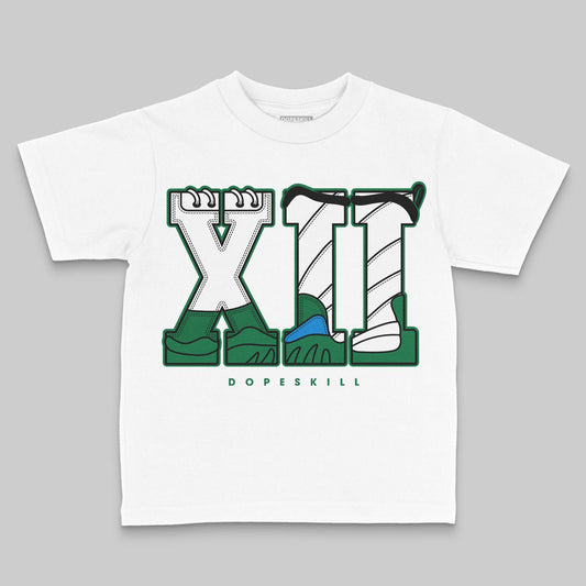 Jordan 12 Retro "Bucks" DopeSkill Toddler Kids T-shirt XII Jordan 12 Graphic Streetwear - White