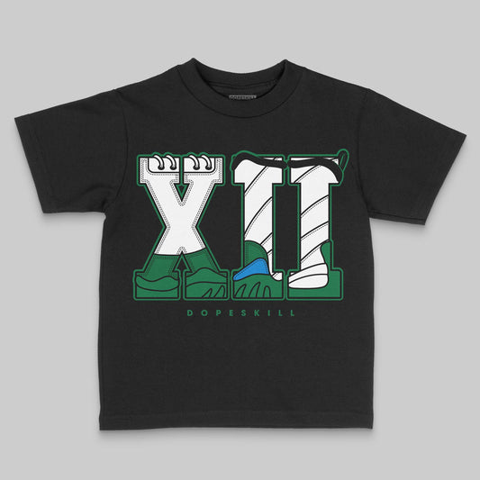 Jordan 12 Retro "Bucks" DopeSkill Toddler Kids T-shirt XII Jordan 12 Graphic Streetwear - Black