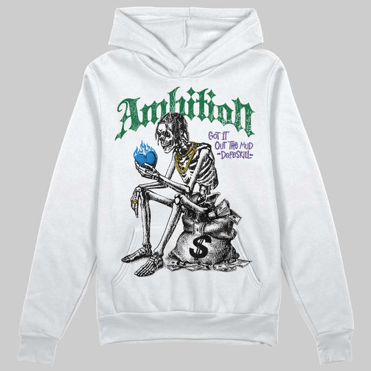 Jordan 12 Bucks DopeSkill Hoodie Sweatshirt Ambition Graphic Streetwear - White 