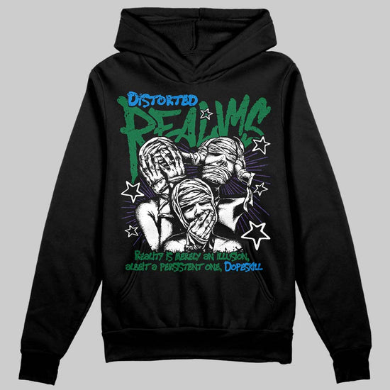 Jordan 12 Bucks DopeSkill Hoodie Sweatshirt Distorted Realms Graphic Streetwear - Black