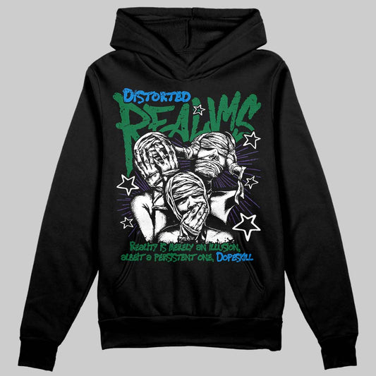 Jordan 12 Bucks DopeSkill Hoodie Sweatshirt Distorted Realms Graphic Streetwear - Black