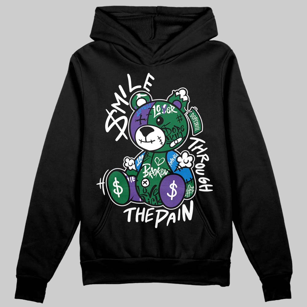 Jordan 12 Bucks DopeSkill Hoodie Sweatshirt Smile Through The Pain Graphic Streetwear - Black