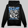 Jordan 5 Black University Blue DopeSkill Hoodie Sweatshirt Distorted Realms Graphic Streetwear - Black