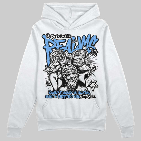 Jordan 5 Black University Blue DopeSkill Hoodie Sweatshirt Distorted Realms Graphic Streetwear - White