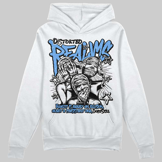 Jordan 5 Black University Blue DopeSkill Hoodie Sweatshirt Distorted Realms Graphic Streetwear - White