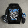 Black University Blue 5s DopeSkill Hoodie Sweatshirt Distorted Realms Graphic