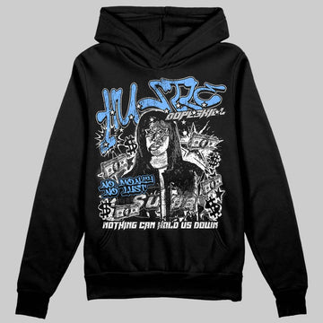 Jordan 5 Black University Blue DopeSkill Hoodie Sweatshirt No Money No Lust Graphic Streetwear - Black