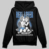 Jordan 5 Black University Blue DopeSkill Hoodie Sweatshirt Real Lover Graphic Streetwear - Black