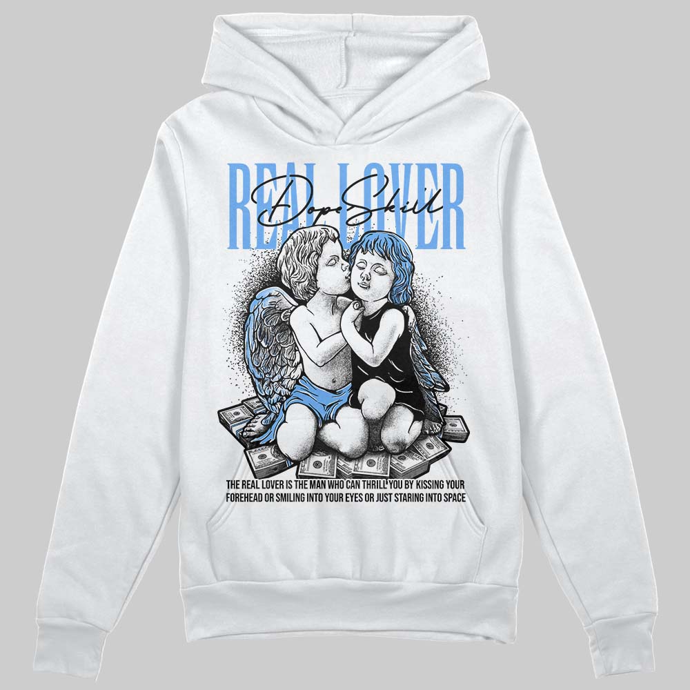 Jordan 5 Black University Blue DopeSkill Hoodie Sweatshirt Real Lover Graphic Streetwear - White