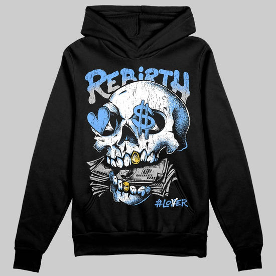 Jordan 5 Black University Blue DopeSkill Hoodie Sweatshirt Rebirth Graphic Streetwear - Black