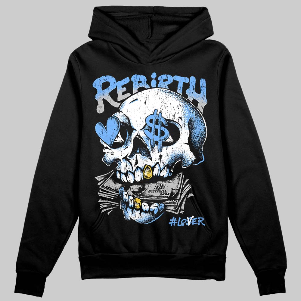 Jordan 5 Black University Blue DopeSkill Hoodie Sweatshirt Rebirth Graphic Streetwear - Black