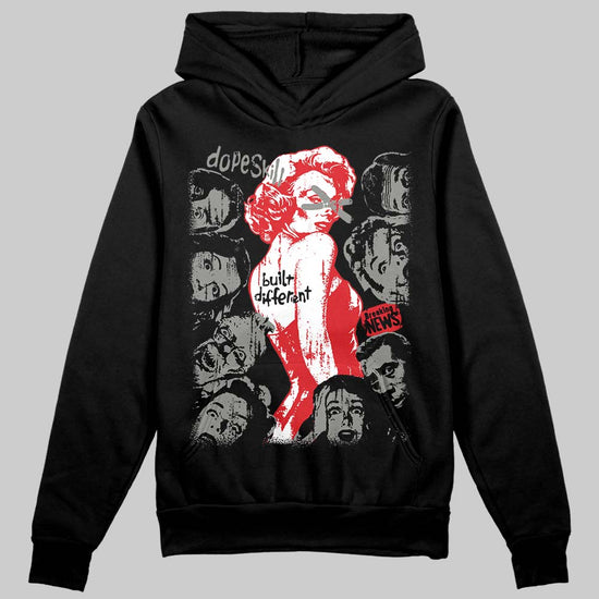 Jordan 4 Bred DopeSkill Hoodie Sweatshirt Built Different Graphic Streetwear - Black