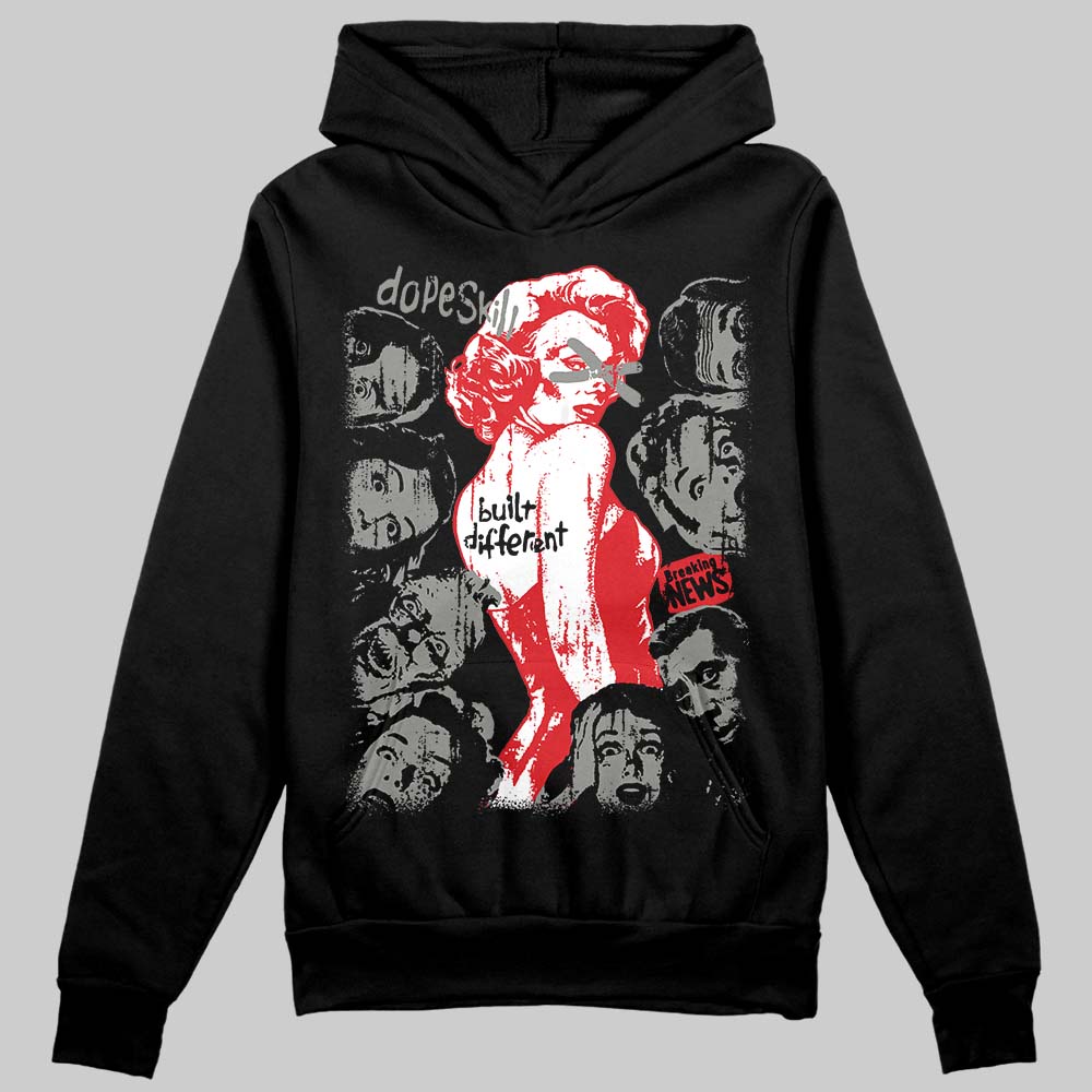 Jordan 4 Bred DopeSkill Hoodie Sweatshirt Built Different Graphic Streetwear - Black