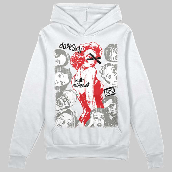 Jordan 4 Bred DopeSkill Hoodie Sweatshirt Built Different Graphic Streetwear - White
