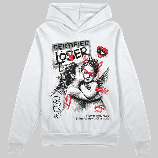 Jordan 4 Bred DopeSkill Hoodie Sweatshirt Certified Lover Graphic Streetwear - White 