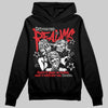Jordan 4 Bred DopeSkill Hoodie Sweatshirt Distorted Realms Graphic Streetwear - Black
