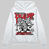 Jordan 4 Bred DopeSkill Hoodie Sweatshirt Distorted Realms Graphic Streetwear - White 