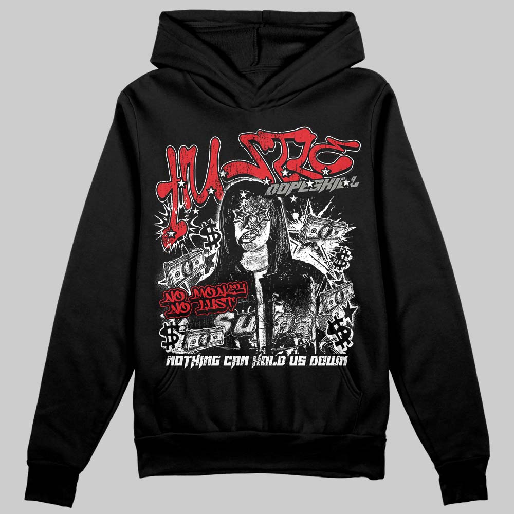 Jordan 4 Bred DopeSkill Hoodie Sweatshirt No Money No Lust Graphic Streetwear - Black
