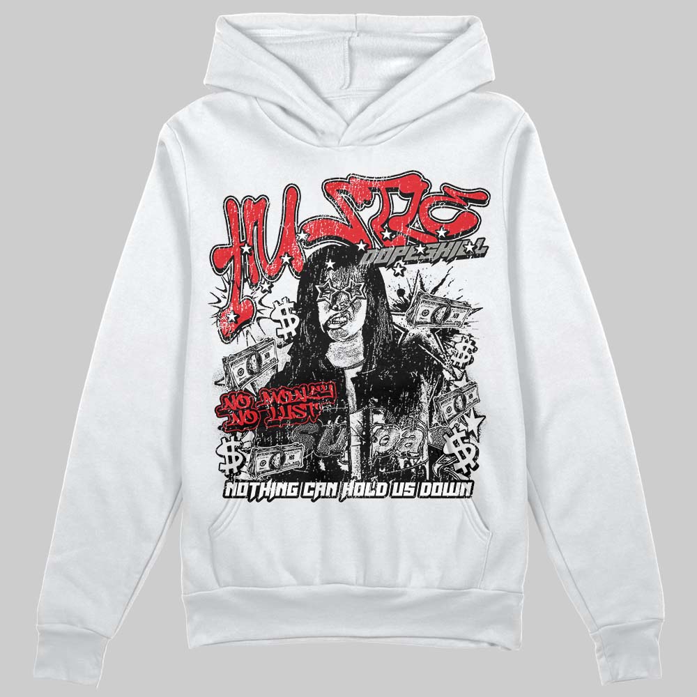 Jordan 4 Bred DopeSkill Hoodie Sweatshirt No Money No Lust Graphic Streetwear - White