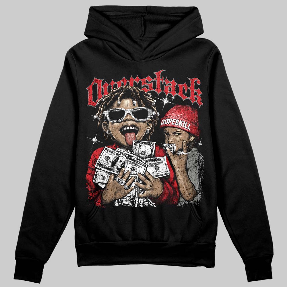 Jordan 4 Bred DopeSkill Hoodie Sweatshirt Overstack Graphic Streetwear - Black