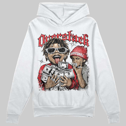Jordan 4 Bred DopeSkill Hoodie Sweatshirt Overstack Graphic Streetwear - White