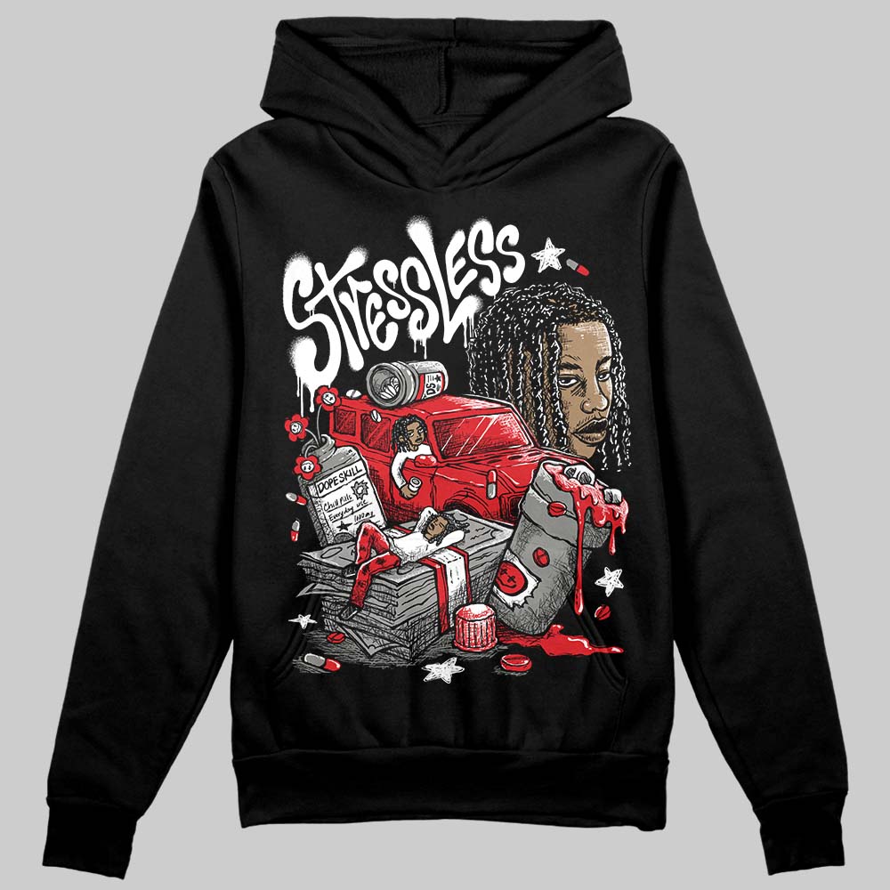 Jordan 4 Bred DopeSkill Hoodie Sweatshirt Stressless Graphic Streetwear - Black